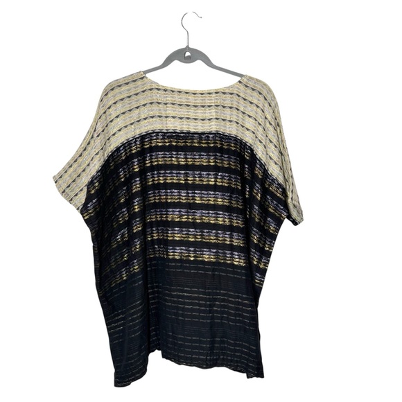 Ace&jig Black ace & jig White Metallic Tencel Tunic Top Cotton Women’s M - Picture 4 of 6